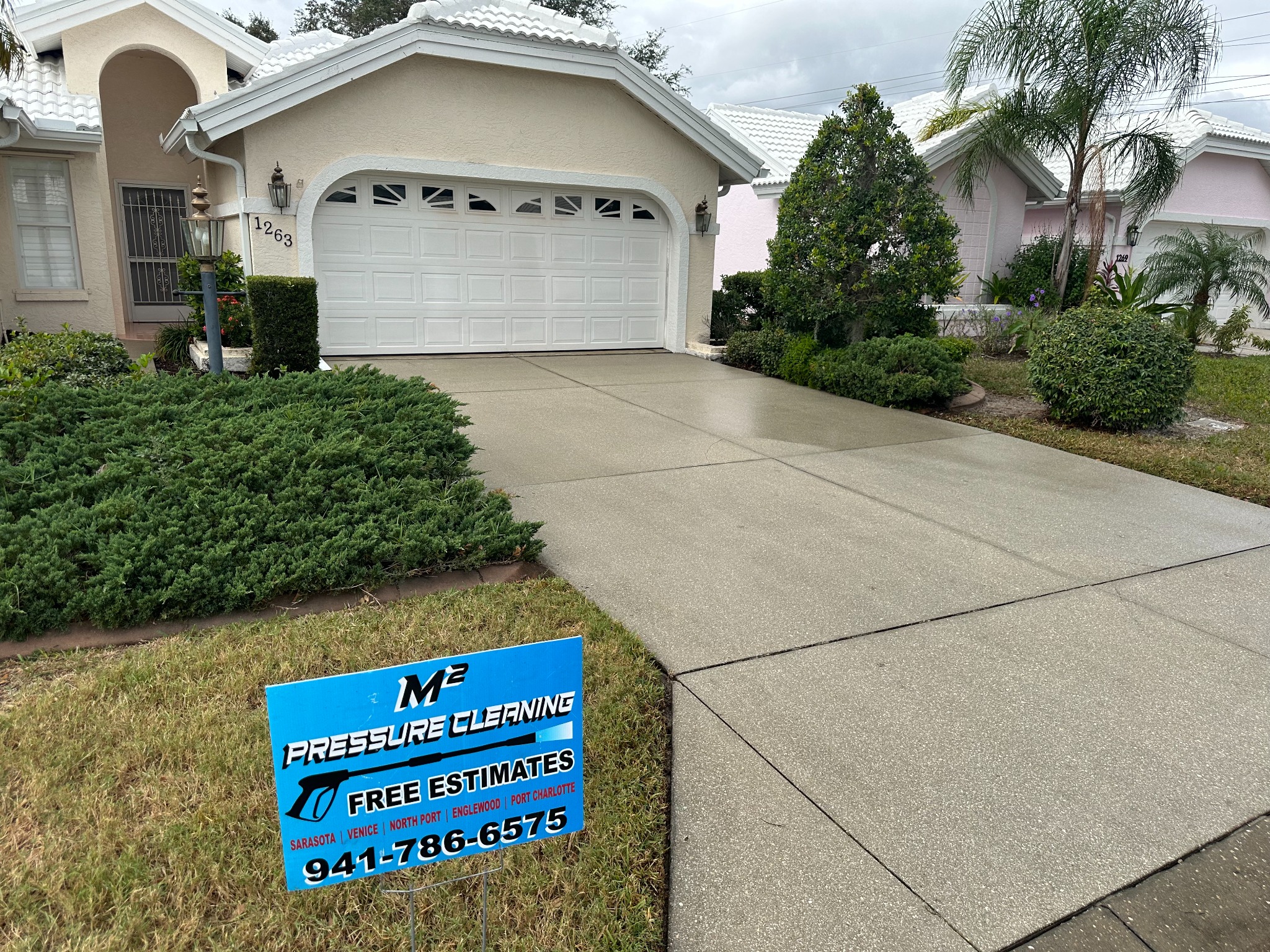 M2 concrete pressure washing project
